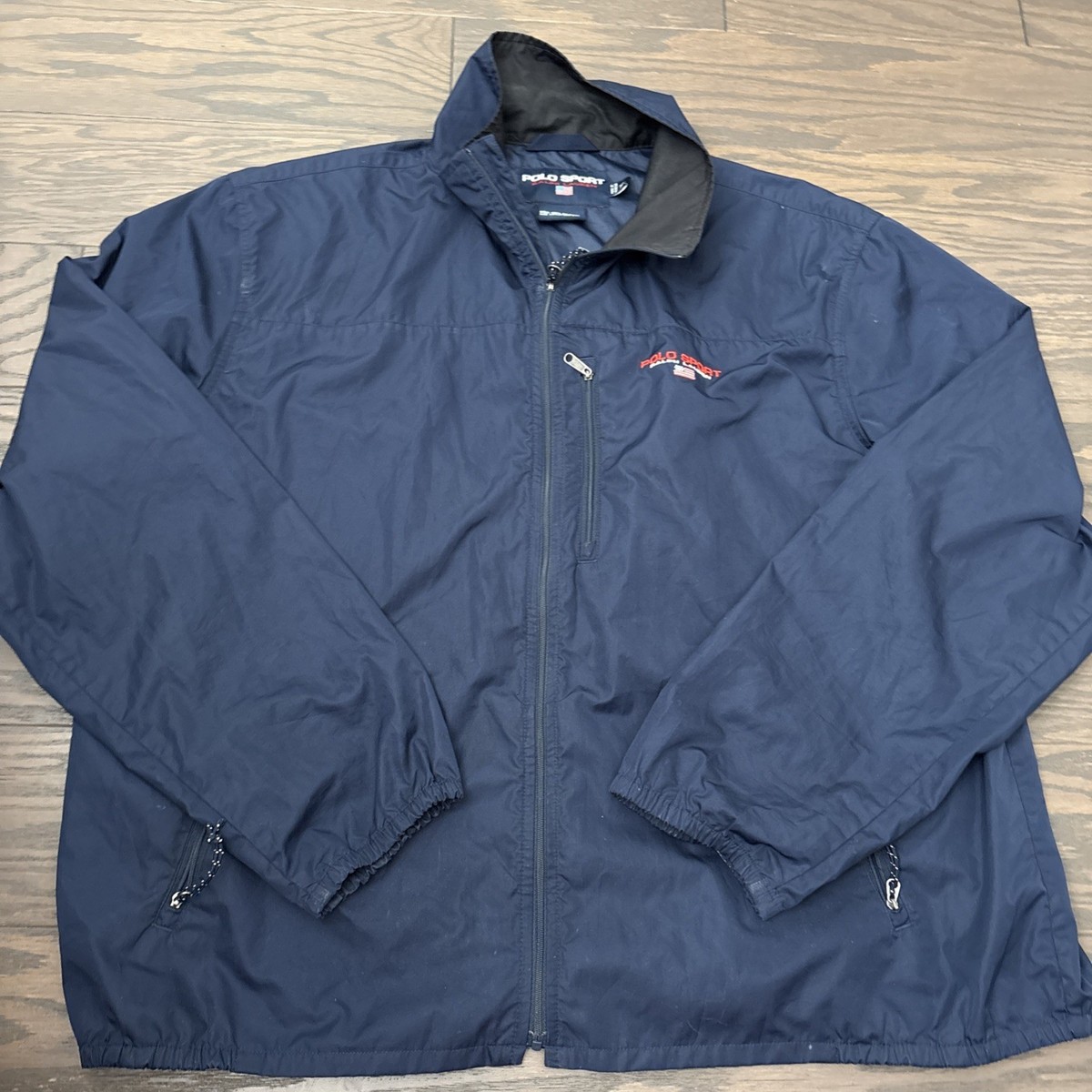 Vintage Polo Sport Ralph Lauren USA Flag Full ZIp Windbreaker