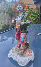 Vintage Italian Pottery Hunter Figurine Made In Italy Capodimonte Style Ornament