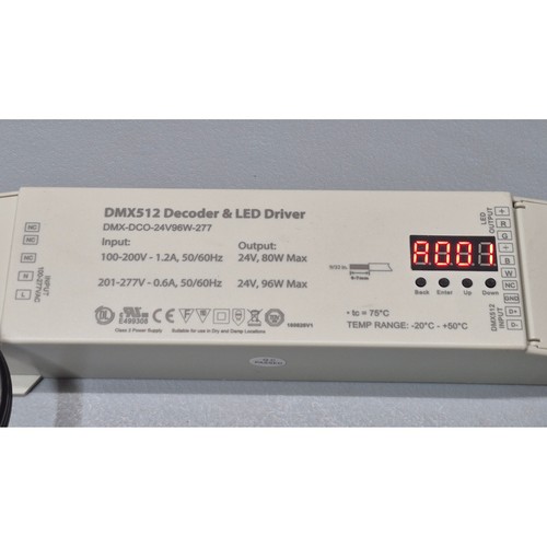 DMX-512 "Decoder" LED Driver DMX-DCO-24V96W-277 24V 96W 100-277V AC Power Supply
