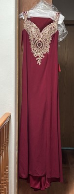May Queen Couture Size 10 Burgundy Dress