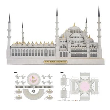 DIY Building Model Blue Mosque Sudan 3D Paper Model Beautiful Brand New