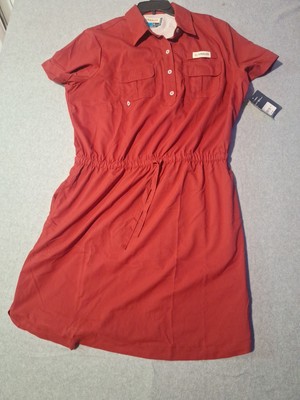 Magellan Southern Summer Fishing Shirt Dress Red Size XL