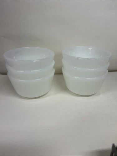 Vintage Antique Small Milk Glass Bowls 3 1/4” Set Of 6 UNMARKED