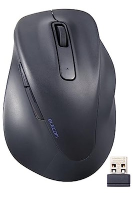 ELECOM Wireless Ergonomic Shape Mouse 2,4 GHz with Mini USB Receiver Silent