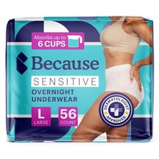 Because Adult Incontinence Underwear for Sensitive Skin Women - Premium Overnigh