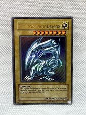 Yu-Gi-Oh ULTRA RARE CARD BLUE-EYES WHITE DRAGON SDK-001 1996 VINTAGE PRINT LP