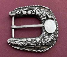 VTG Huge Old Mexico Vogt Style Sterling Silver Texas Ranger Fits 1” Belt Buckle