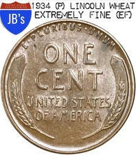 リンカーン1センㇳ Circulated 1934 Year Lincoln Wheat US Small Cents (1909-1958) for