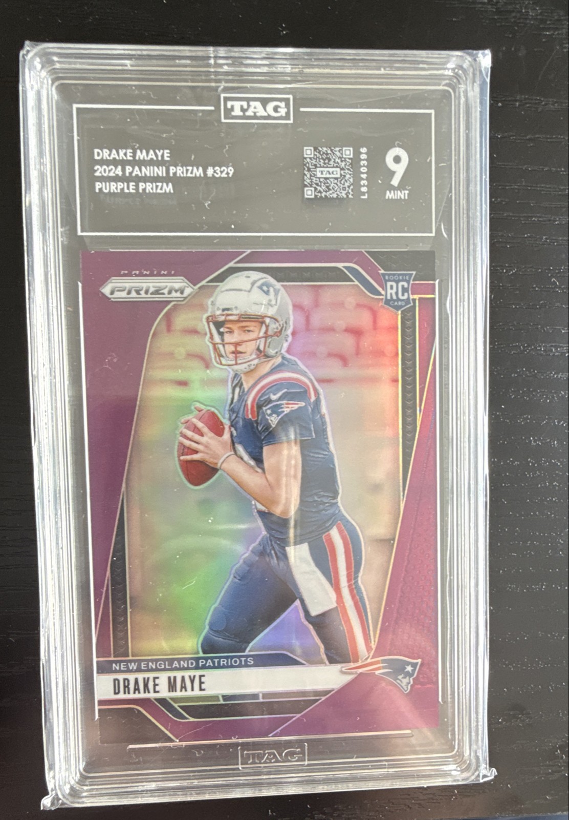 2024 Panini Prizm - Rookies Drake Maye #329 Purple Prizm /125 (RC)