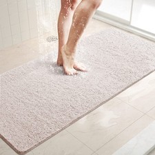 LuxStep Shower Mat Bathtub Mat,47x16 inch, Non-Slip Bath Mat with Drain, Quick