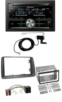 Pioneer CD USB MP3 Bluetooth 2DIN DAB Car Stereo for Fiat Panda 2003-2012 Grey