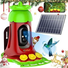 Solar Powered Professional Hummingbird Feeder 2K Camera AI Bird Identification