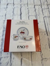 FAO Schwarz Toy Box Porcelain Baby Dish 3 Piece Set, NEW