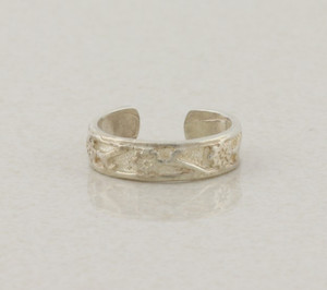Sterling Silver Flower Toe Ring Band Size 3 1/2 Adjustable