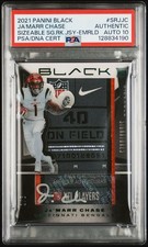 2021 Panini Black: #SRJ-JC Ja'Marr Chase RPA /5 RC Sizable SG.RK.JSY-Emrld
