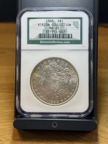 1888 Binion Collection Morgan Silver Dollar $1 NGC MS65