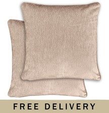 Image of Knightsbridge Textured Chenille Pair of Cushion Covers - 43x43cm - Cases Only