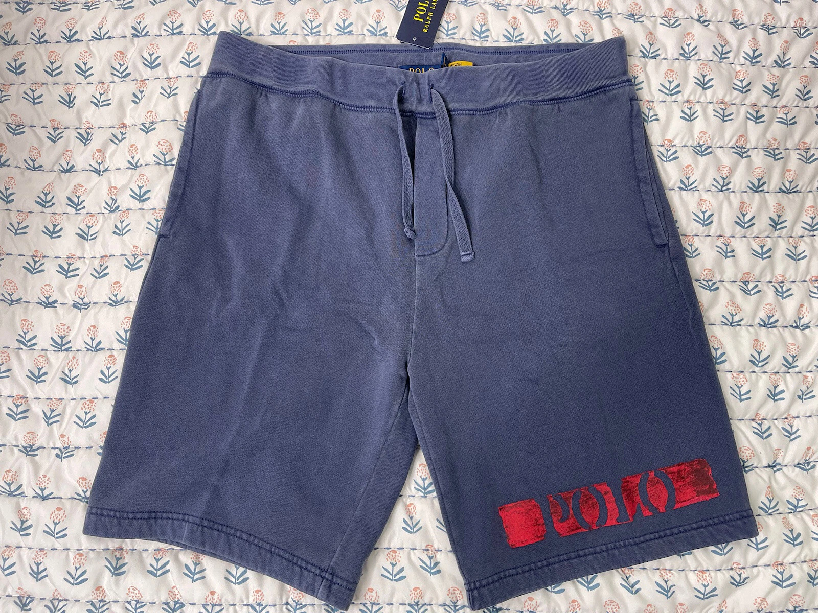 Polo Ralph Lauren Mens Navy Fleece Sweat Shorts Size Large NWT