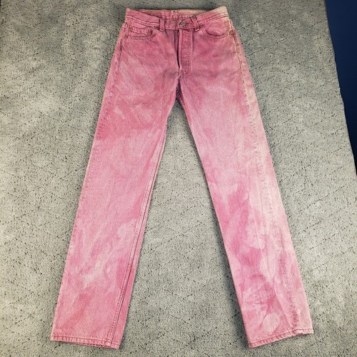 VTG 90s Levis 501 Jeans Mens 30x34 Purple Denim Button Fly 501 0648 Made In USA - Picture 9 of 12