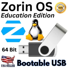 Zorin OS 17.3 Education 64 GB | 64 Bit USB Drive Linux Boot Live/Install Student
