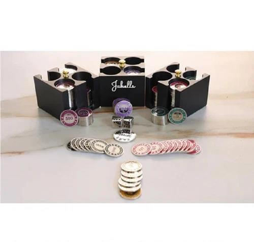 Brass Casino Poker Set 賭場撲克套裝 카지노 포커 세트 Juego de póquer de casino カジノポーカーセット - Picture 2 of 5