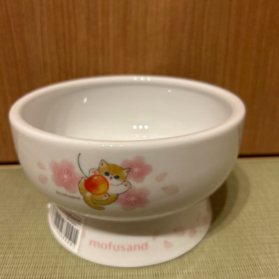 necoichi×mofusand Cat Porcelain Raised Food Bowl Water Bowl 10th anniv. Limited