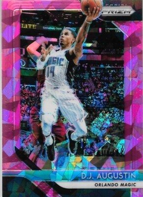 DJ Augustin Prizm 18-19 #129 Pink Cracked Ice Prizm Orlando Magic