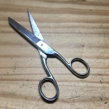 Vintage 1970s Hot Drop Forged Steel Chromed Shears Scissors Italy Made 7"L