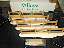 Vintage General Village Split Rail Fence -set 4- 52597 plus 10 light string