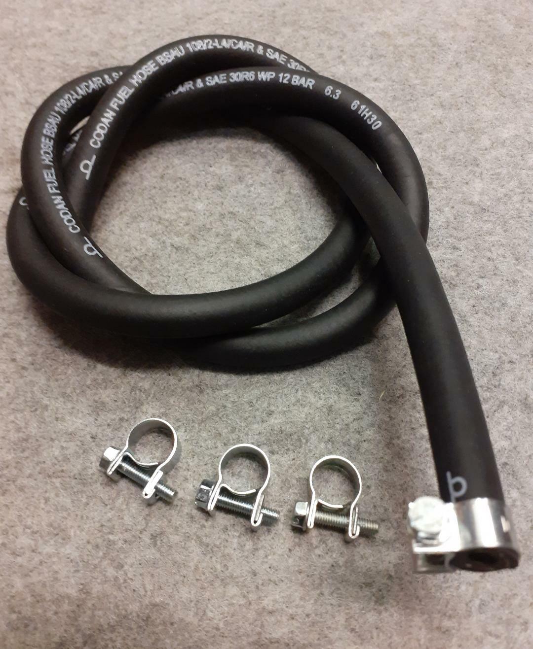 TRIUMPH BSA CLASSIC BIKE FUEL HOSE CODAN 1MTR X 1/4" WITH FUEL PIPE CLIPS eBay