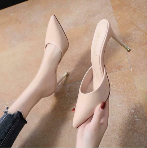 Zapatos de salón de fiesta para mujer tacón de sandalias puntiagudas zapatillas | eBay