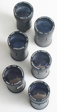 BAUSCH AND LOMB BALCOTED 7 INCH F/3.5 PROJECTION LENSES SET OF 6 .. AS IS
