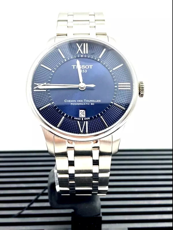 Reloj Tissot Chemin des Tourelles automático de hombre, esfera azul,  T0994071104800.