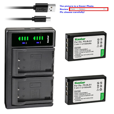 Kastar BLS1 PS-BLS1 Battery LTD2 USB Charger for Olympus E-400 E-410 E-420 E-450