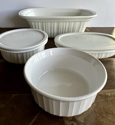 Ceramic Corningware Stoneware CorningWare French White 7-Pc