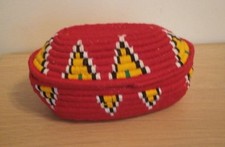 African Tribal Traditional Basket Container Jewelry Box from Ethiopia