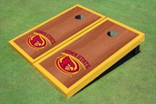 Iowa State University Cyclone Yellow Rosewood Matching Borders Custom Cornhole B