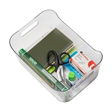 Desk Supplies Office Supplies Organizer, 4 Pack, 8.85" x 6" x 4", Clear