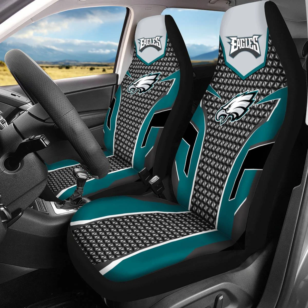 Car Seat Cover Seat Protector 2Pc with Philadelphia Eagles