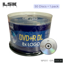 50 LSK DVD DVD R DL 8x Dual Double Layer Logo 8.5GB 240Min Taiwan Dup hp Grade A