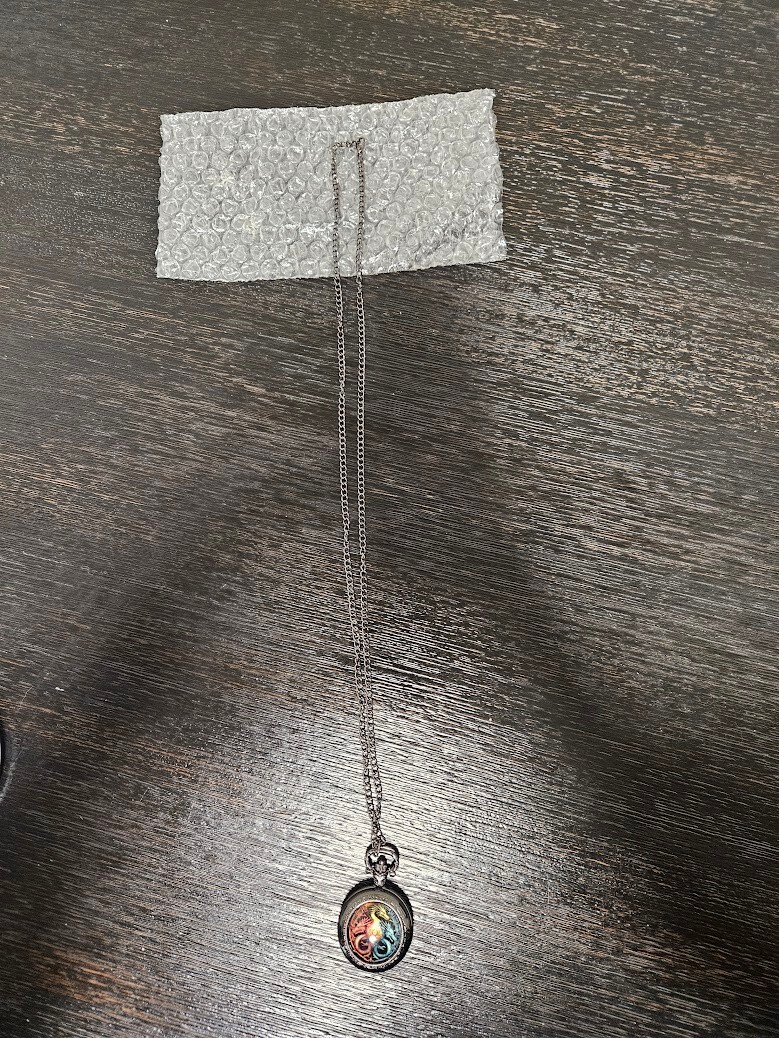 Retro Dragon Quartz Pocket Watch with Black Necklace Chain