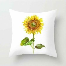 Stunning Single Sunflower Gorgeous Polyester Throw Pillow 18" x18" 2