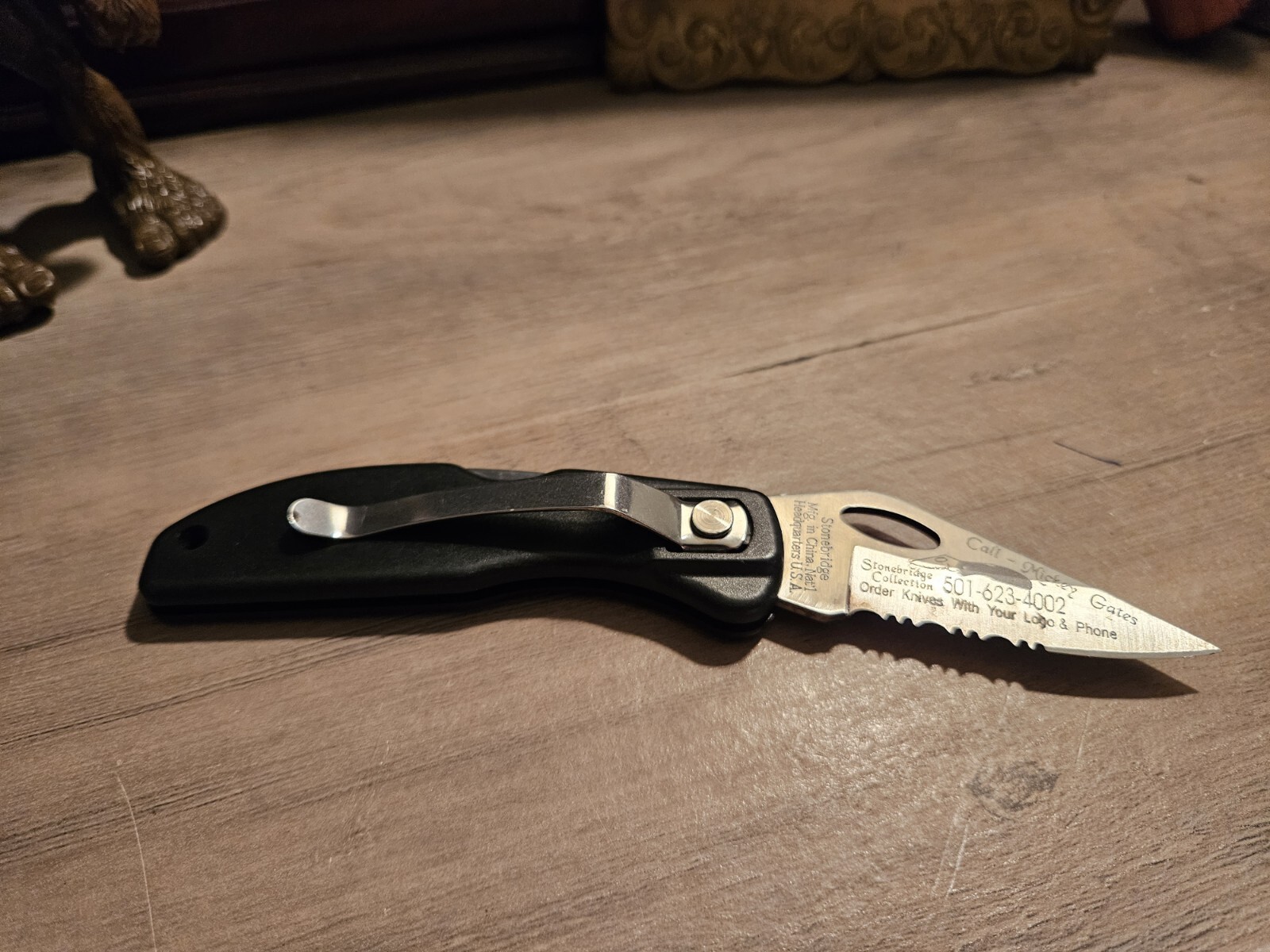 Stonebridge Single Combination Blade Folding Pocket Knife WITH