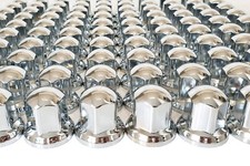 Set 60 pièces x 33mm Cache Écrou de Roue Long Chromé pour Camion Remorque Bus