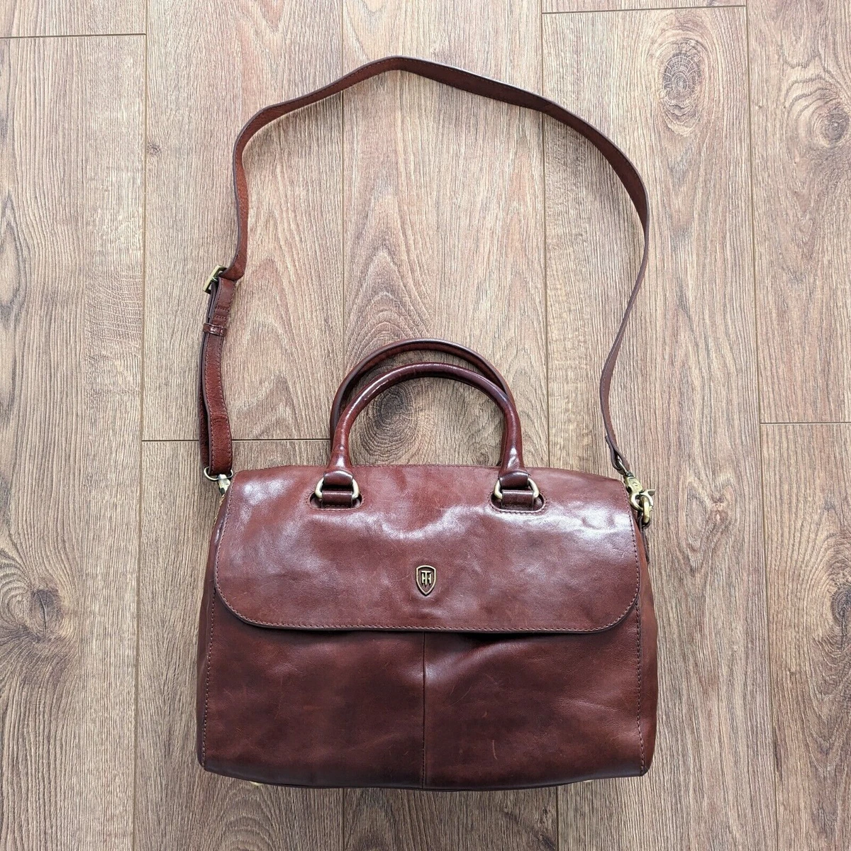 Tumble Hide Men s Bag Genuine Italian Vegetable Tanned Leather Brown
