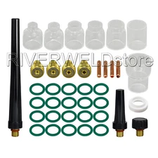 RIVERWELD TIG Gas Lens Collet Body Pyrex Cup Kit WP 9 20 25 TIG Welding Torch 39