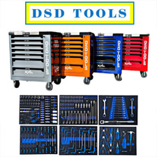 Tool Chest Box Trolley Cabinet Steel Top Workshop Storage Carrier With Tools