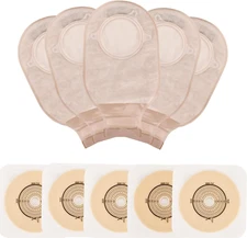 21 PCS Colostomy Bags,Ostomy Supplies, Two Piece Drainable Ostomy Pouch with Clo