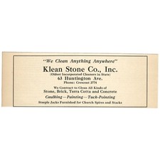 Buffalo NY 1926 Church Steeple Jacks Spires KLEAN STONE Antique Print Ad