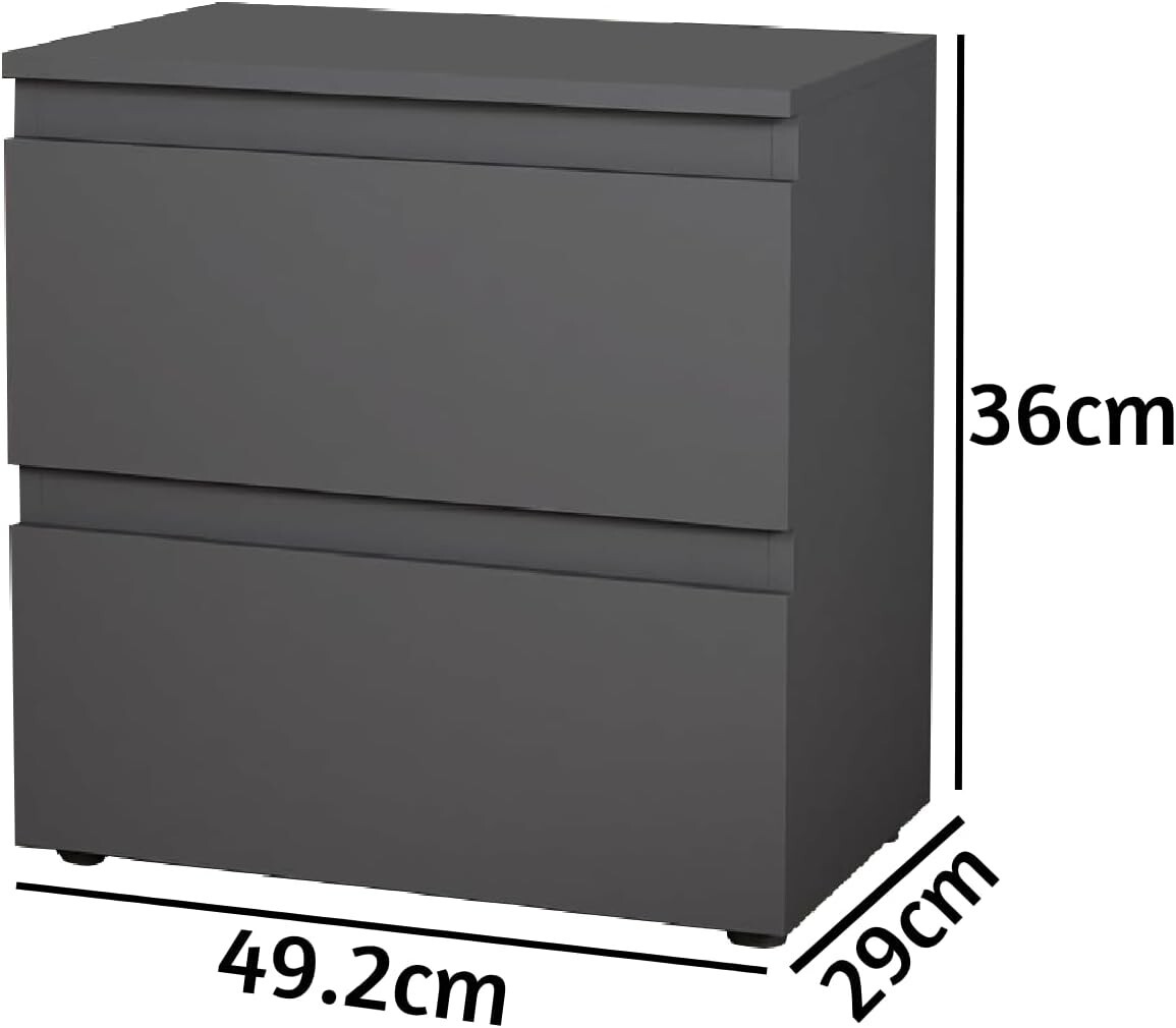 Bedside Chest of Drawers Small Bed Side Table Bedroom 2 Drawer